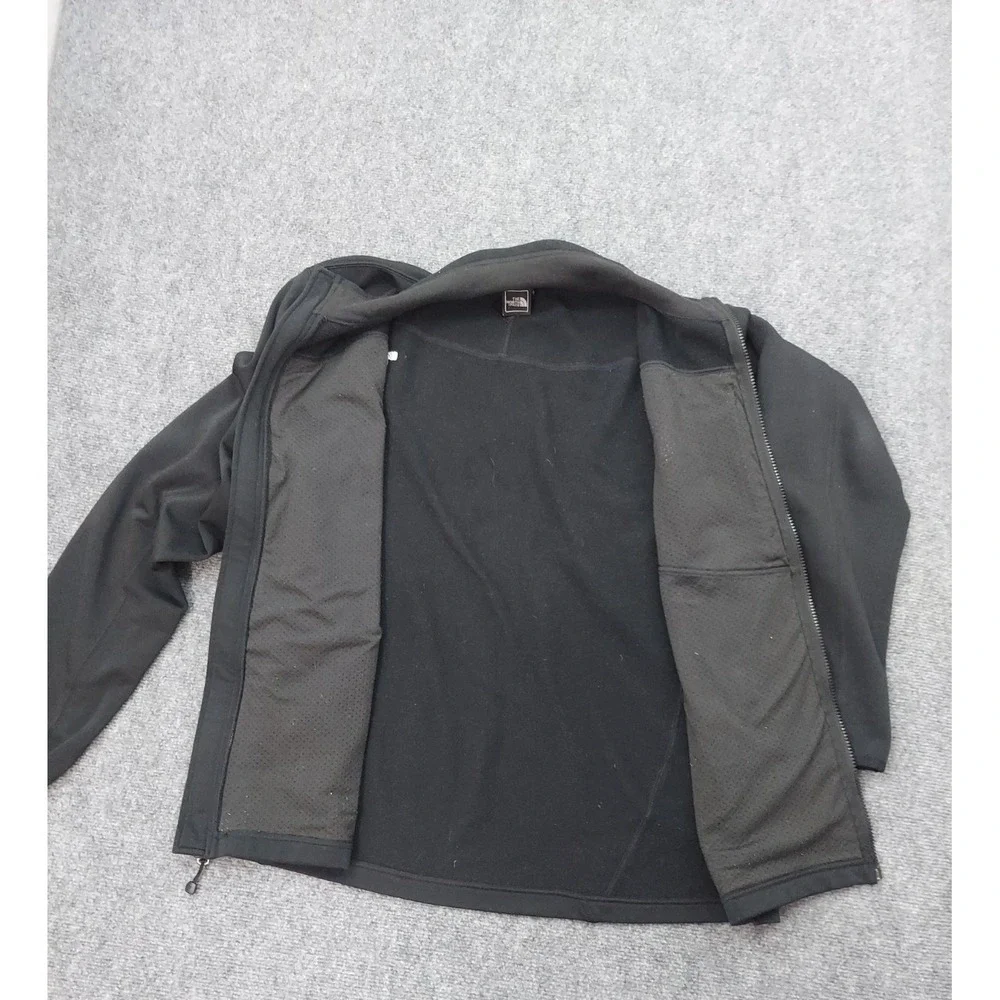 THE NORTH FACE Jacket Mens XL Black Softshell Fleece Lined Full Zip Mock Neck